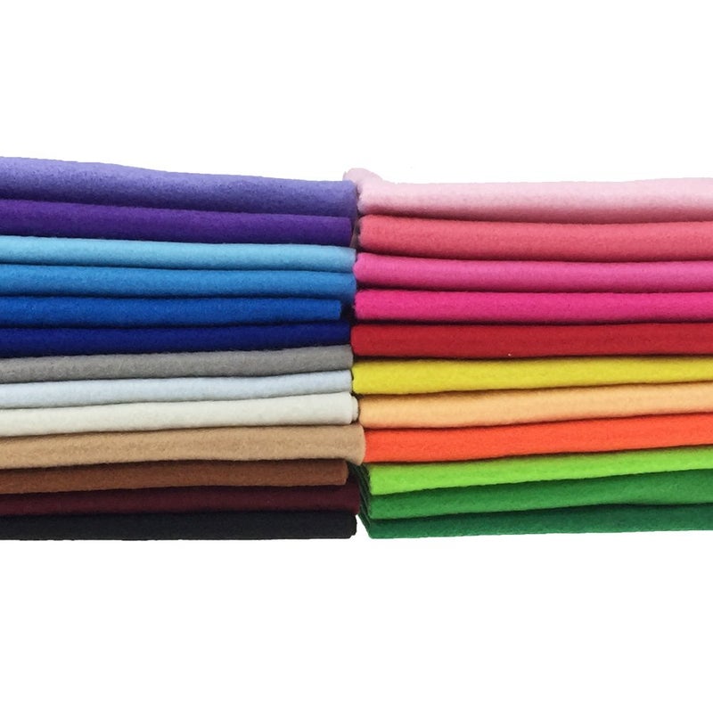 flic-flac 24pcs Thick 1.4mm Soft Felt Fabric Sheet Assorted Color Felt Pack DIY Craft Sewing Squares Nonwoven Patchwork (25 * 25cm) - Image 3